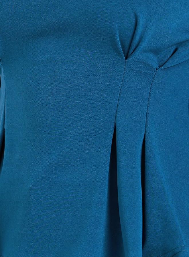 Styli Women Blue Long Sleeve Peplum Top - Image 3